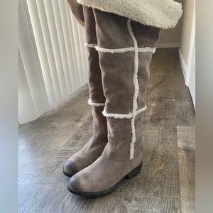 Stylish Over the Knee Boots in Taupe